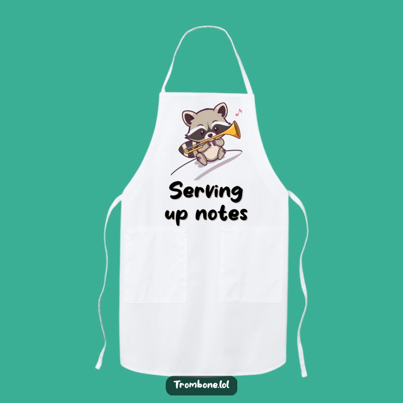 Funny Raccoon Jazz Kitchen Apron - Chef's Musical Humor Gift