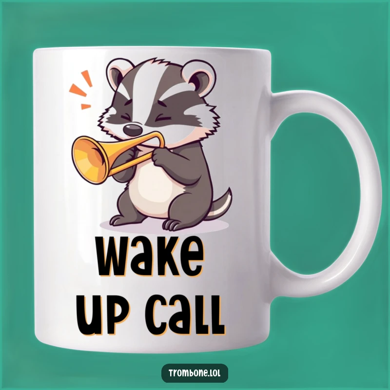 Funny Badger Trombone Mug - Bold Notes for Music Lovers!