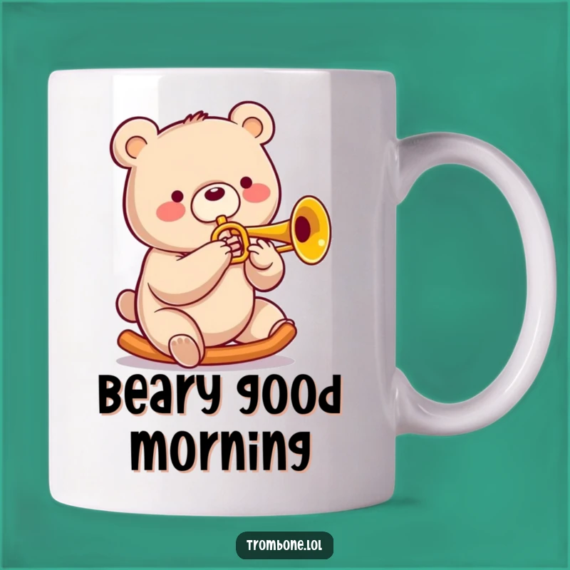 Funny Bear Trombone Mug - Sliding into Fun with Jazz!