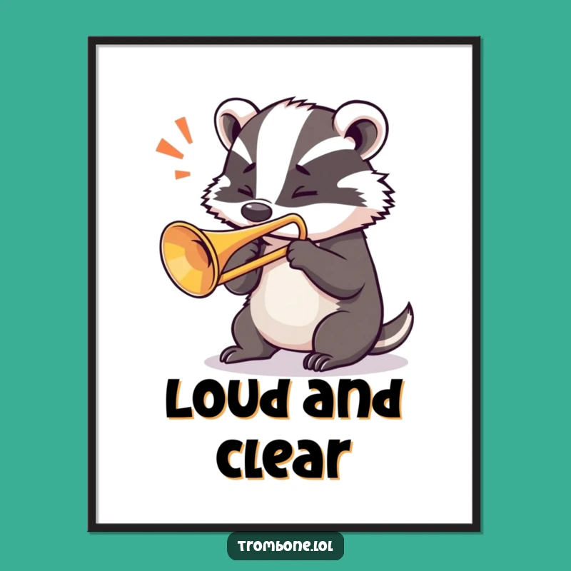 Funny Badger Trombone Digital Art - Blast Your Walls!