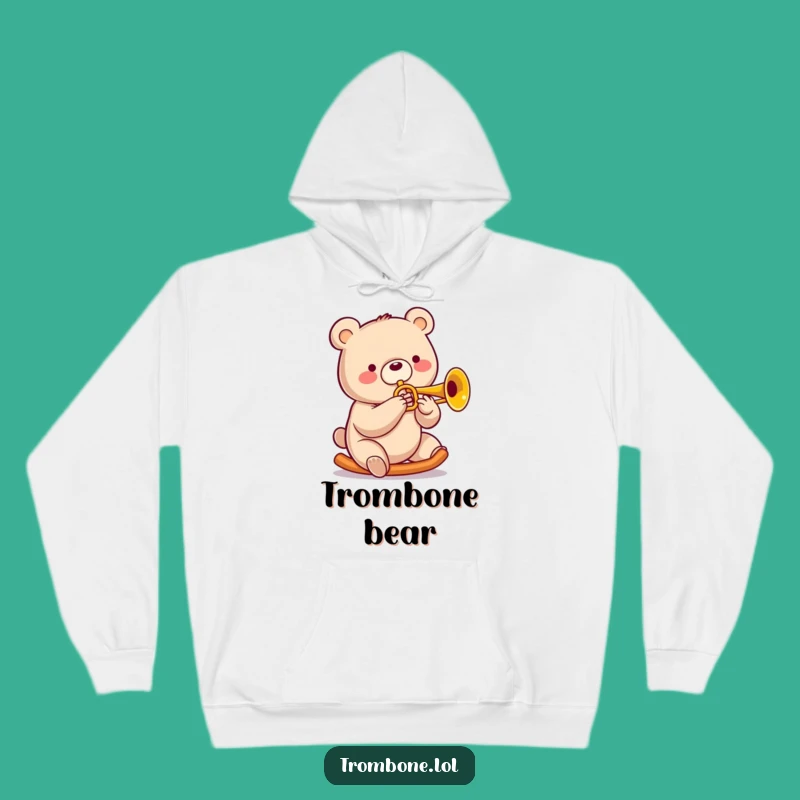 Funny Bear Trombone Hoodie - Cozy Up with a Jazzy Tune!