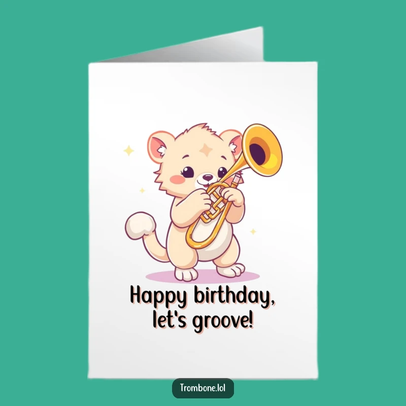 Free Printable Birthday Card: Bouncy Trombone Creature for a Fun Downloadable Gift