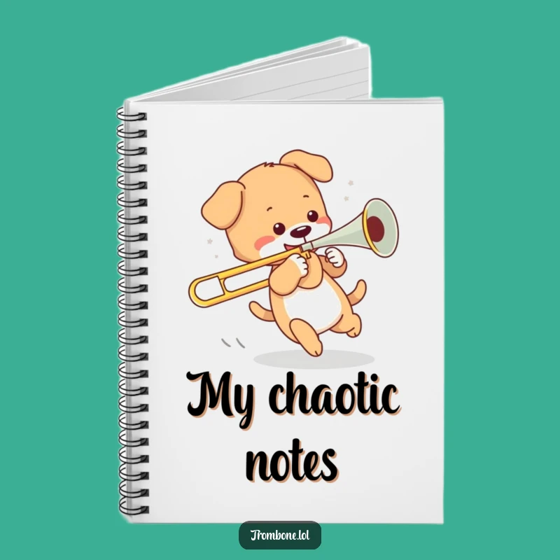 Funny Puppy Trombone Chase Notebook - Jot Down Fun Gift