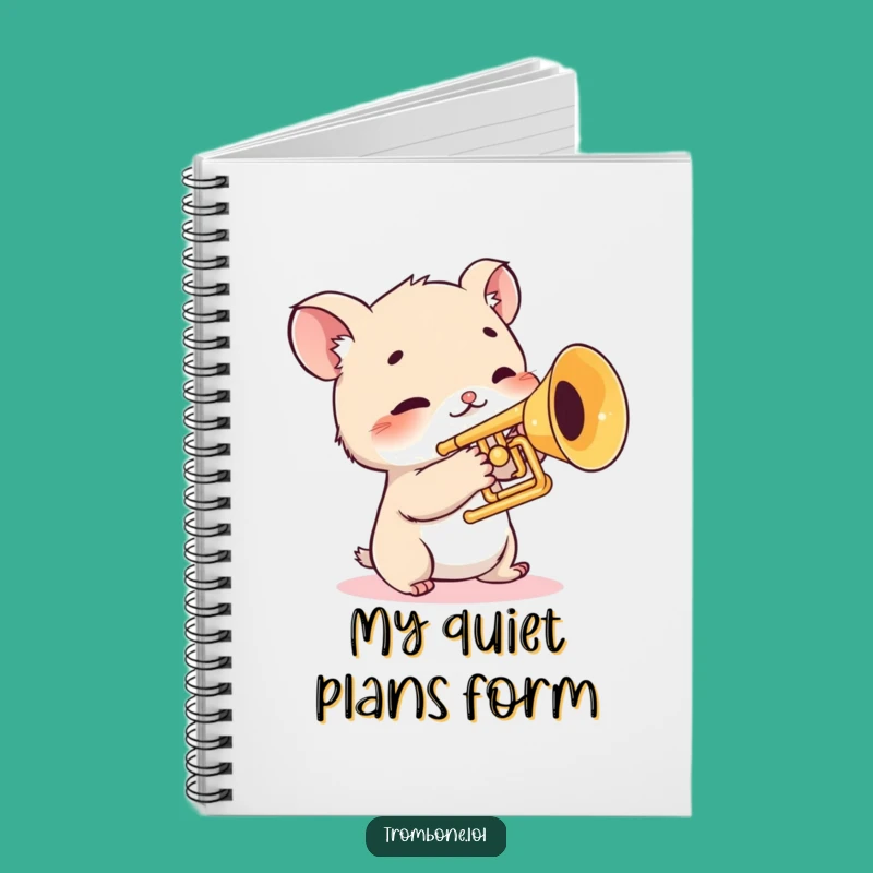 Funny Shy Trombone Creature Notebook: Timid Animal Journal for Musicians