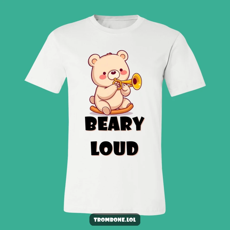 Funny Bear Trombone T-Shirt - Slide into Musical Bliss!