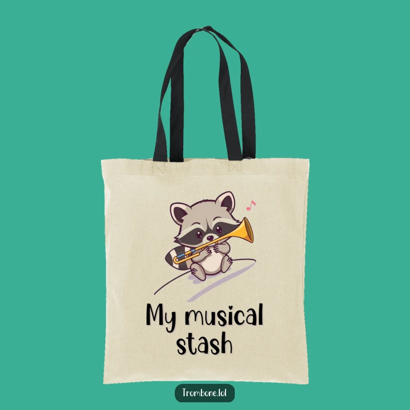 Funny Raccoon Jazz Slide Tote Bag - Musical Gear Hauler